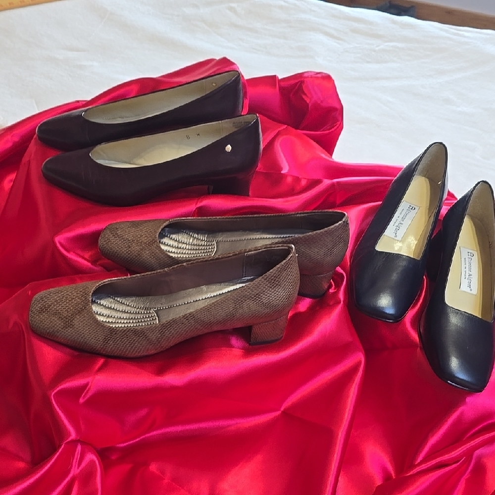 Etienne Aigner Brown and Black Heels Classic Design